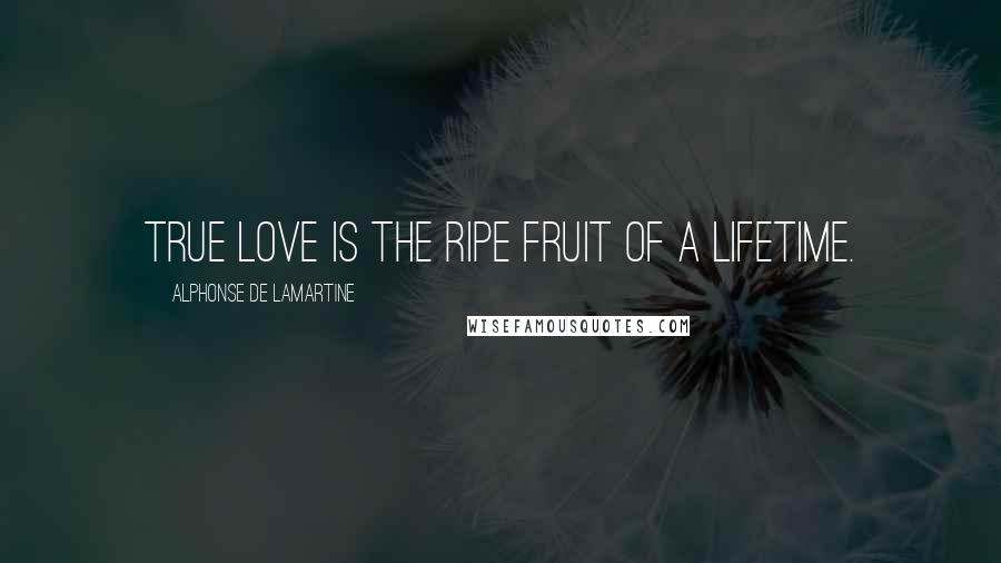 Alphonse De Lamartine Quotes: True love is the ripe fruit of a lifetime.