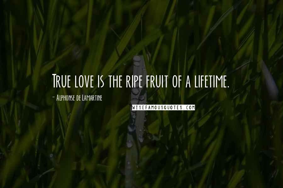 Alphonse De Lamartine Quotes: True love is the ripe fruit of a lifetime.