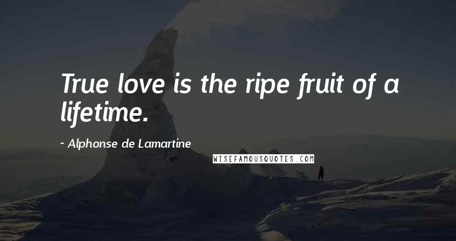 Alphonse De Lamartine Quotes: True love is the ripe fruit of a lifetime.