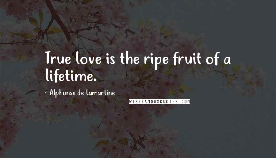 Alphonse De Lamartine Quotes: True love is the ripe fruit of a lifetime.