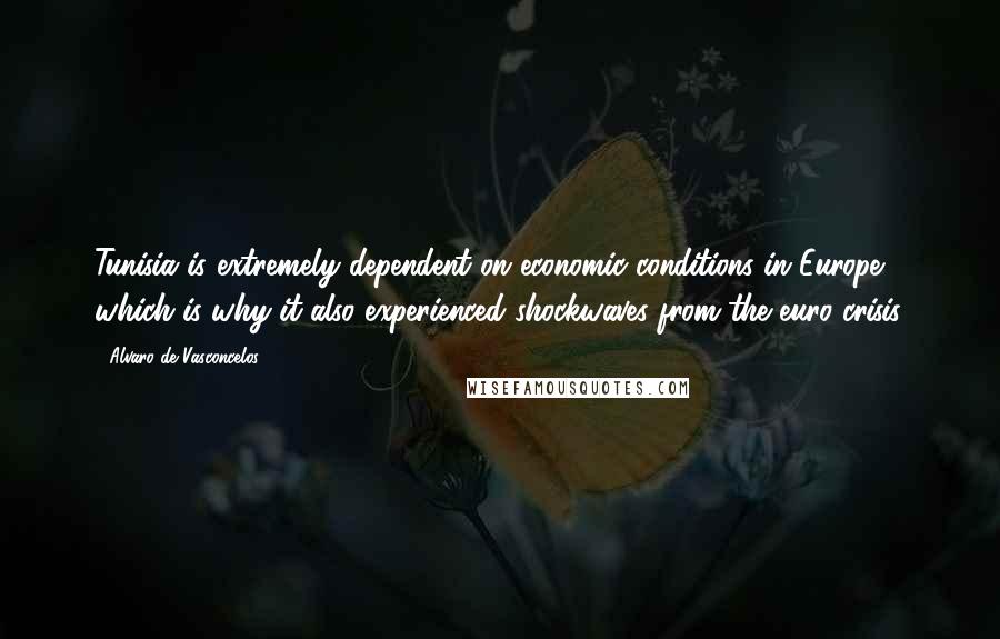 Alvaro De Vasconcelos Quotes: Tunisia is extremely dependent on economic conditions in Europe, which is why it also experienced shockwaves from the euro crisis.