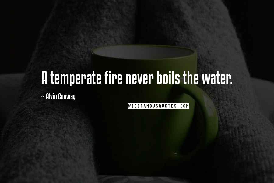 Alvin Conway Quotes: A temperate fire never boils the water.