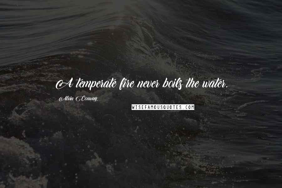 Alvin Conway Quotes: A temperate fire never boils the water.