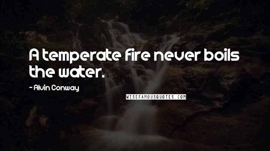 Alvin Conway Quotes: A temperate fire never boils the water.