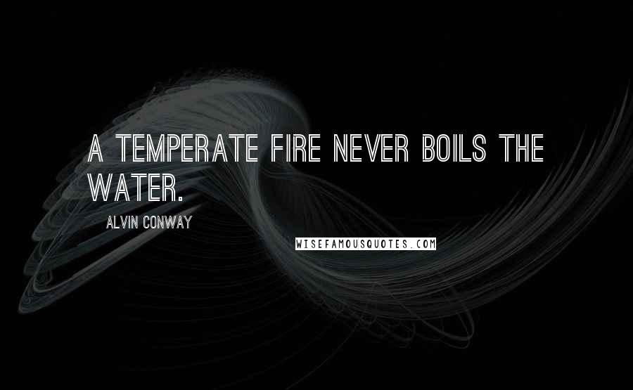 Alvin Conway Quotes: A temperate fire never boils the water.
