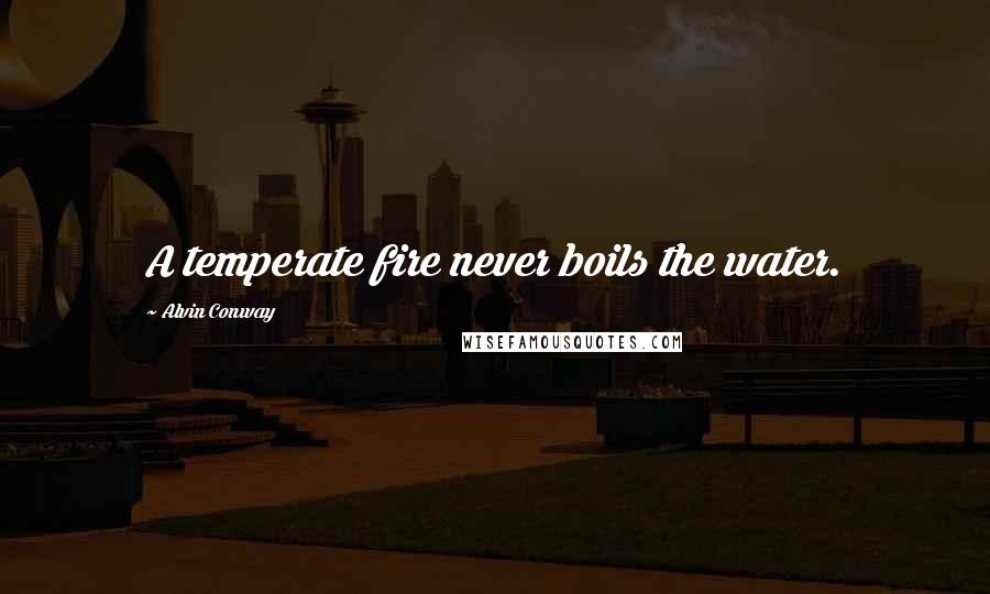 Alvin Conway Quotes: A temperate fire never boils the water.