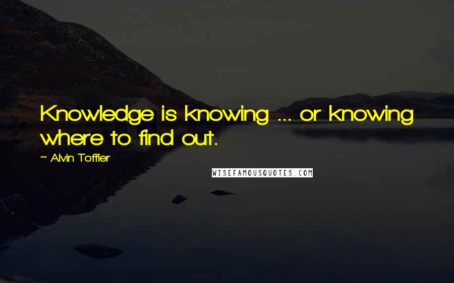 Alvin Toffler Quotes: Knowledge is knowing ... or knowing where to find out.