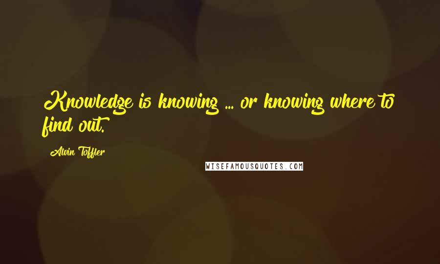 Alvin Toffler Quotes: Knowledge is knowing ... or knowing where to find out.