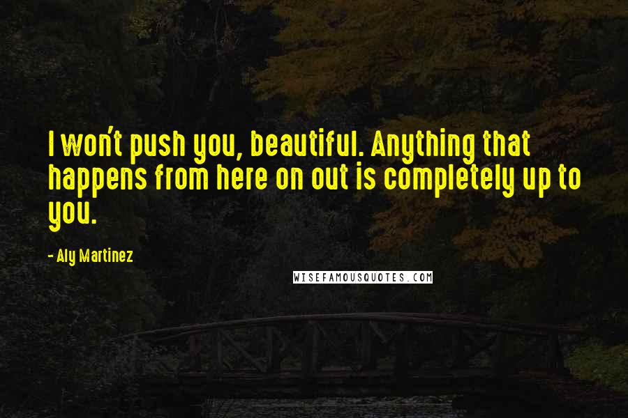 Aly Martinez Quotes: I won't push you, beautiful. Anything that happens from here on out is completely up to you.