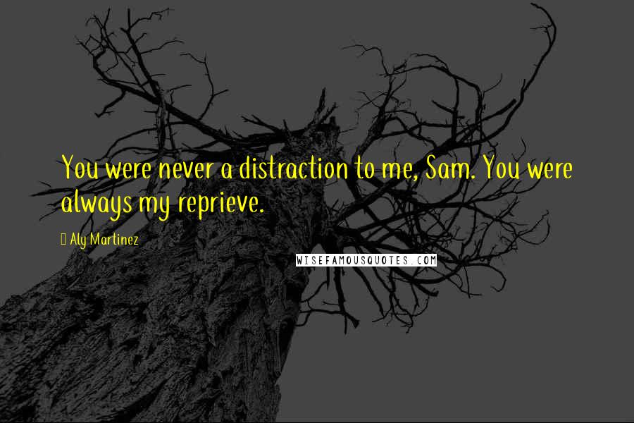 Aly Martinez Quotes: You were never a distraction to me, Sam. You were always my reprieve.