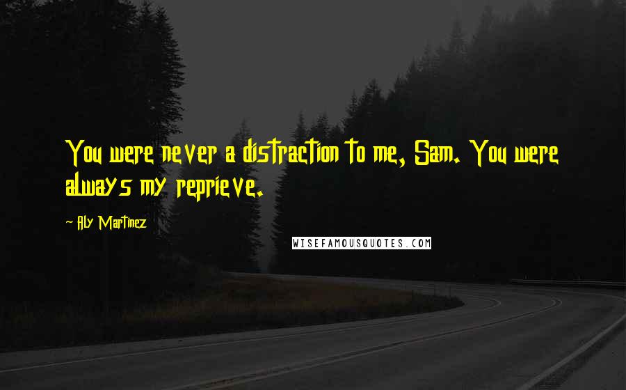 Aly Martinez Quotes: You were never a distraction to me, Sam. You were always my reprieve.