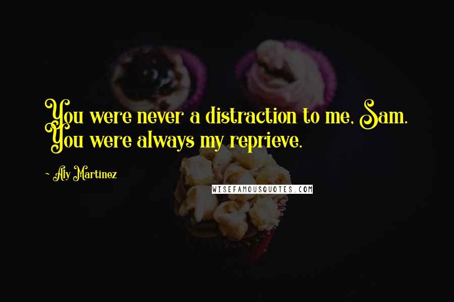 Aly Martinez Quotes: You were never a distraction to me, Sam. You were always my reprieve.