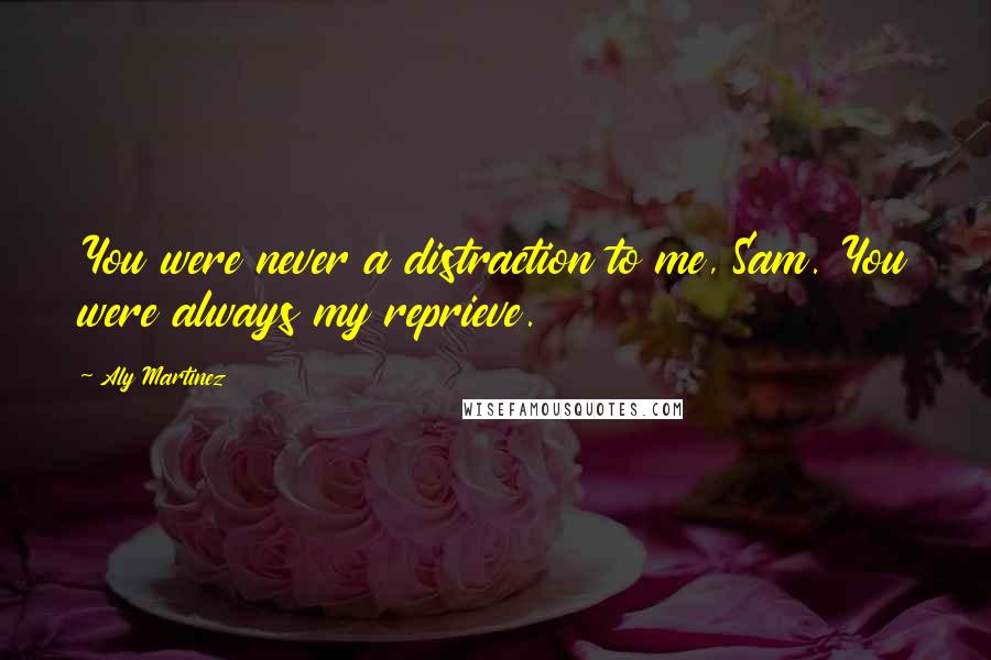 Aly Martinez Quotes: You were never a distraction to me, Sam. You were always my reprieve.