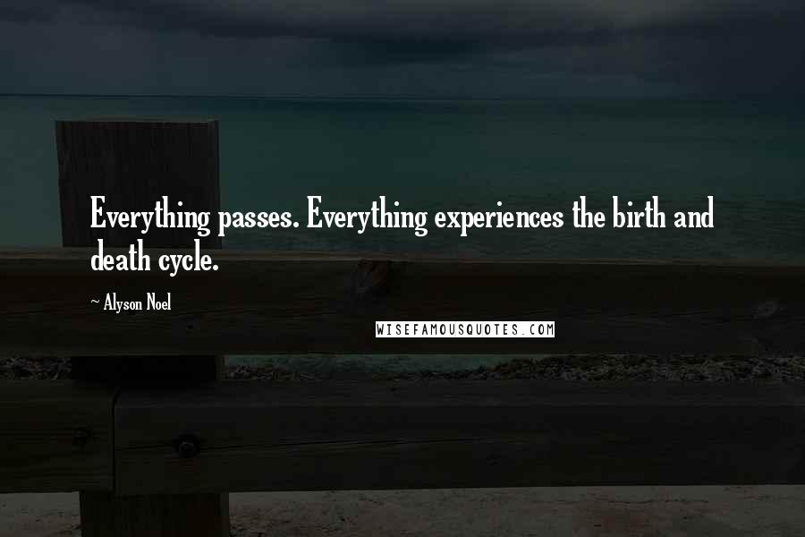 Alyson Noel Quotes: Everything passes. Everything experiences the birth and death cycle.