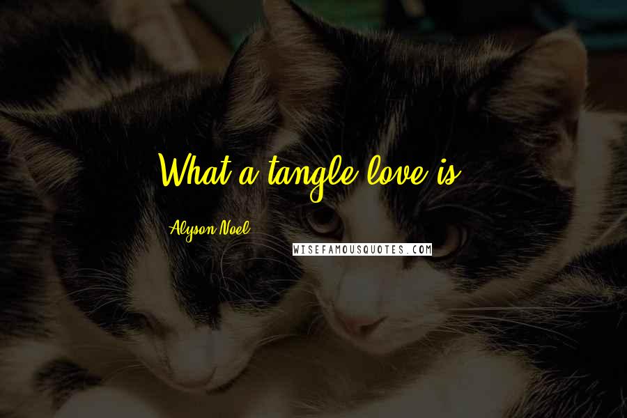 Alyson Noel Quotes: What a tangle love is.