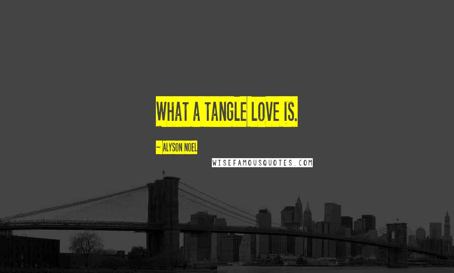 Alyson Noel Quotes: What a tangle love is.