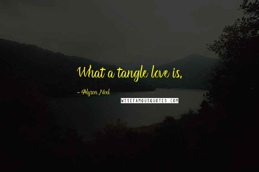 Alyson Noel Quotes: What a tangle love is.