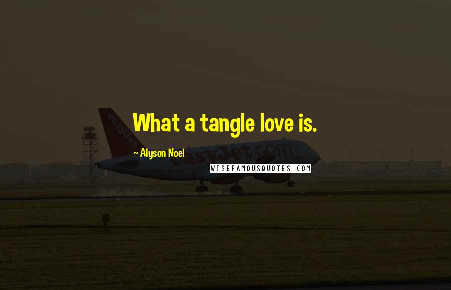 Alyson Noel Quotes: What a tangle love is.