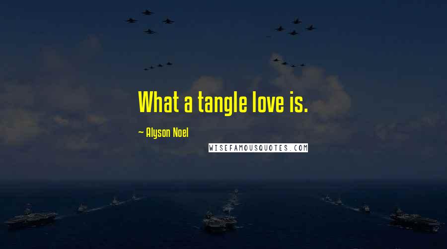 Alyson Noel Quotes: What a tangle love is.