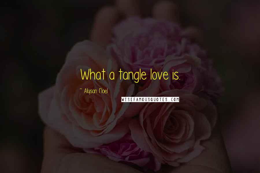 Alyson Noel Quotes: What a tangle love is.