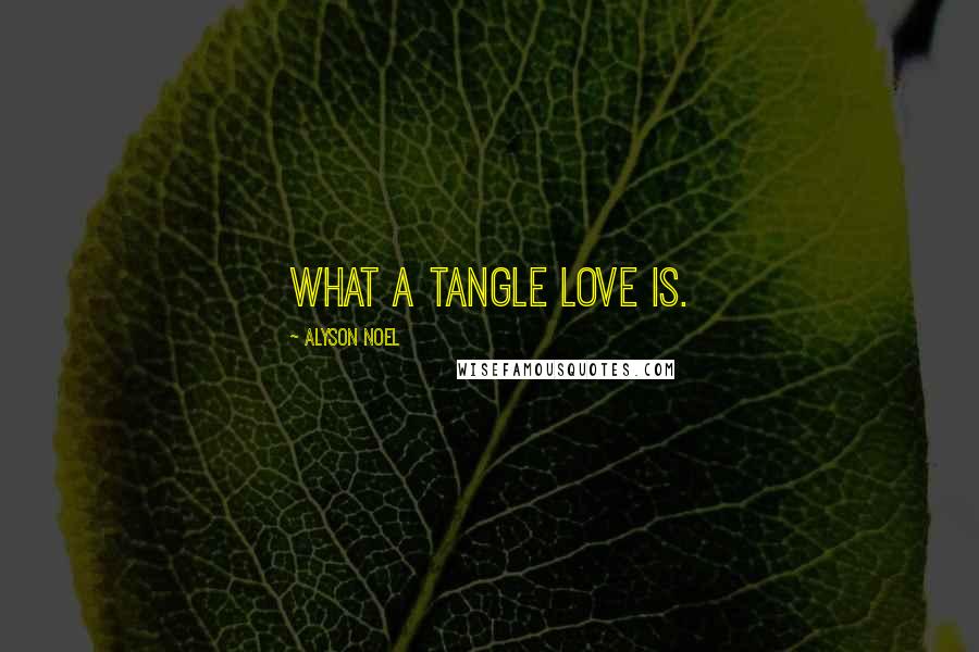 Alyson Noel Quotes: What a tangle love is.