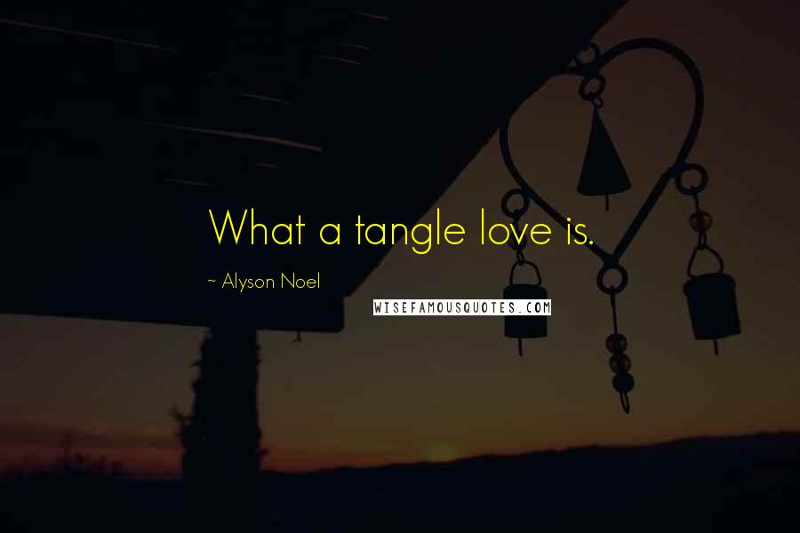 Alyson Noel Quotes: What a tangle love is.