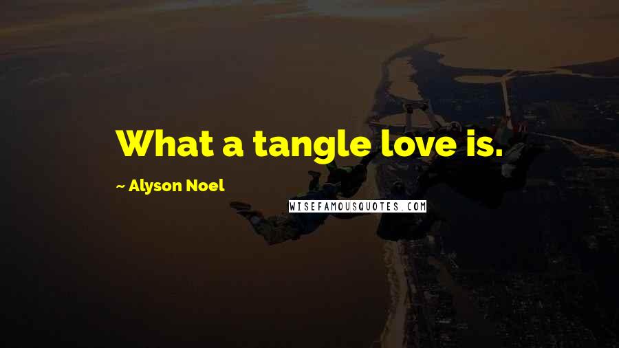 Alyson Noel Quotes: What a tangle love is.
