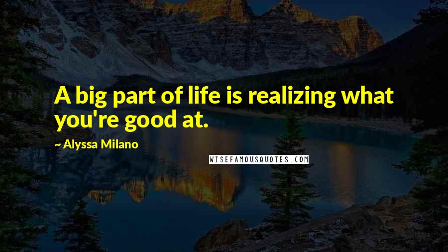 Alyssa Milano Quotes: A big part of life is realizing what you're good at.