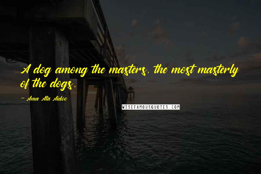 Ama Ata Aidoo Quotes: A dog among the masters, the most masterly of the dogs.