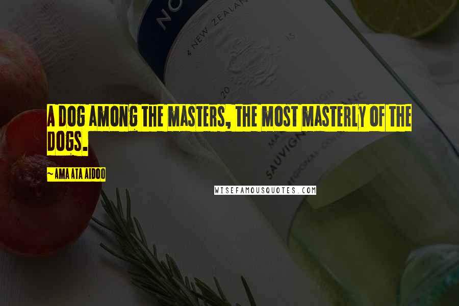 Ama Ata Aidoo Quotes: A dog among the masters, the most masterly of the dogs.