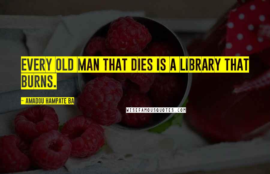 Amadou Hampate Ba Quotes: Every old man that dies is a library that burns.