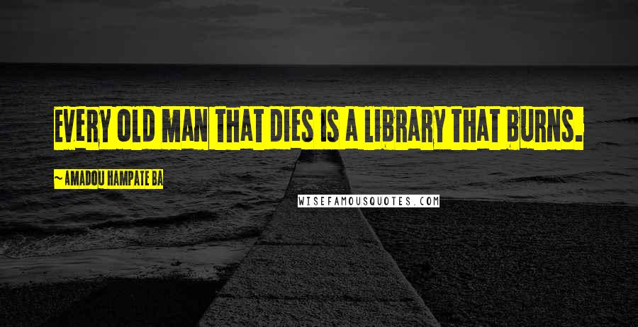 Amadou Hampate Ba Quotes: Every old man that dies is a library that burns.