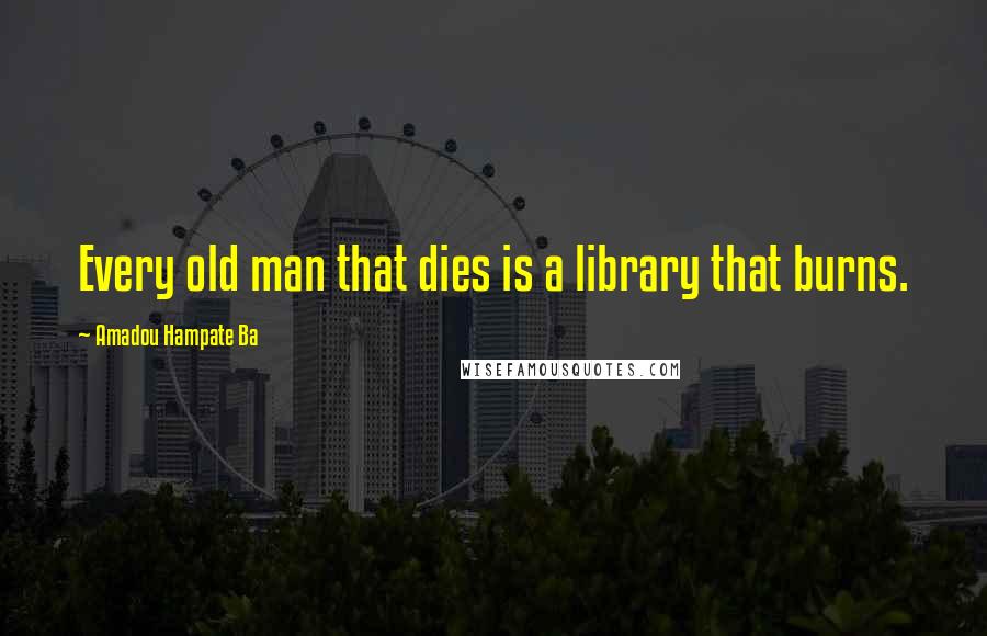 Amadou Hampate Ba Quotes: Every old man that dies is a library that burns.