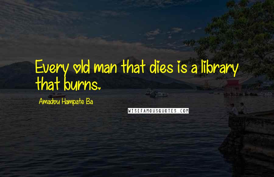 Amadou Hampate Ba Quotes: Every old man that dies is a library that burns.