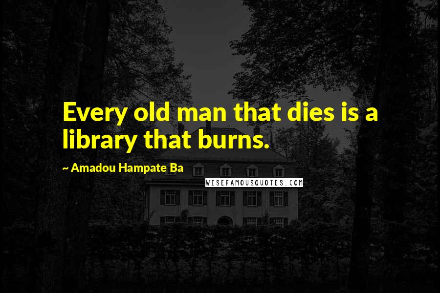 Amadou Hampate Ba Quotes: Every old man that dies is a library that burns.