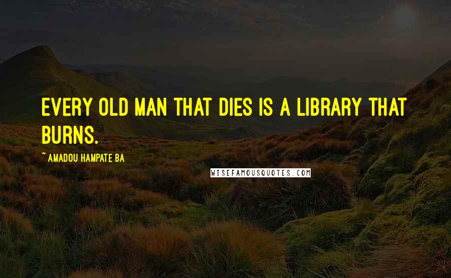 Amadou Hampate Ba Quotes: Every old man that dies is a library that burns.