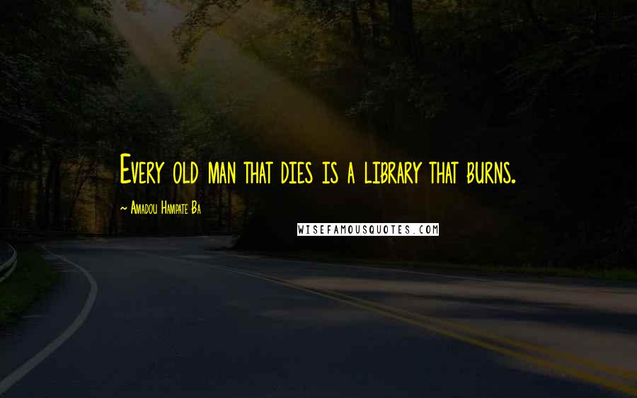 Amadou Hampate Ba Quotes: Every old man that dies is a library that burns.