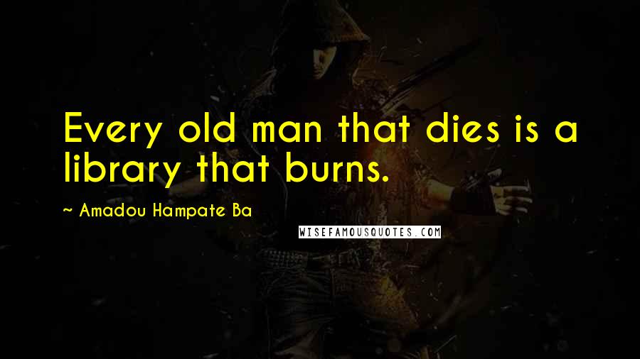 Amadou Hampate Ba Quotes: Every old man that dies is a library that burns.