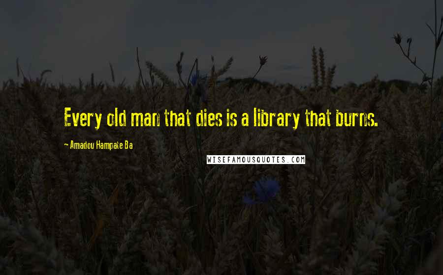 Amadou Hampate Ba Quotes: Every old man that dies is a library that burns.