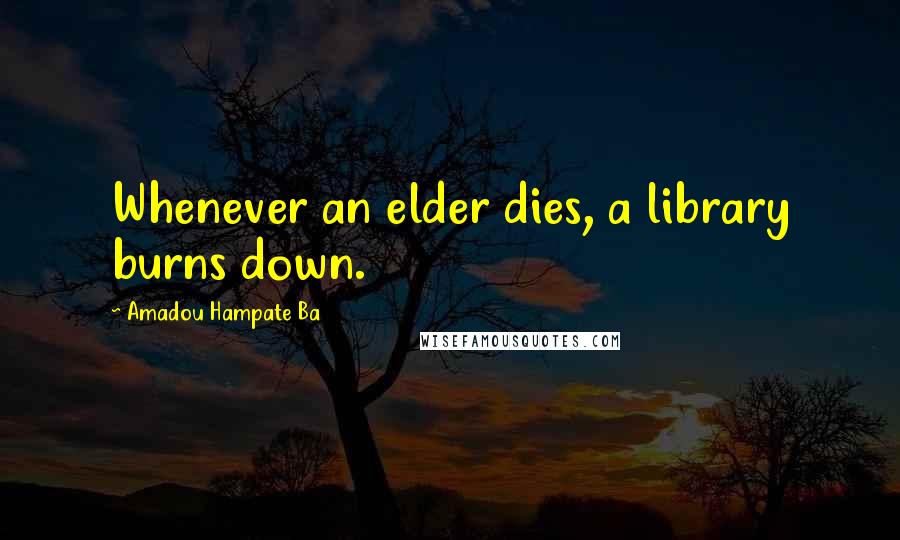 Amadou Hampate Ba Quotes: Whenever an elder dies, a library burns down.