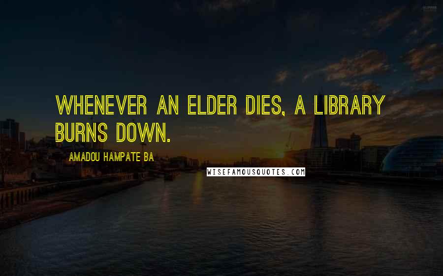 Amadou Hampate Ba Quotes: Whenever an elder dies, a library burns down.