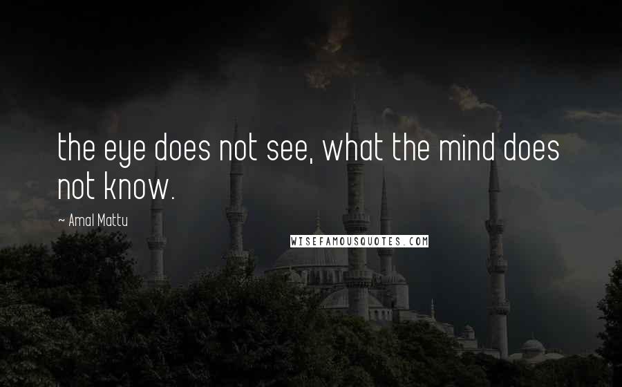 Amal Mattu Quotes: the eye does not see, what the mind does not know.