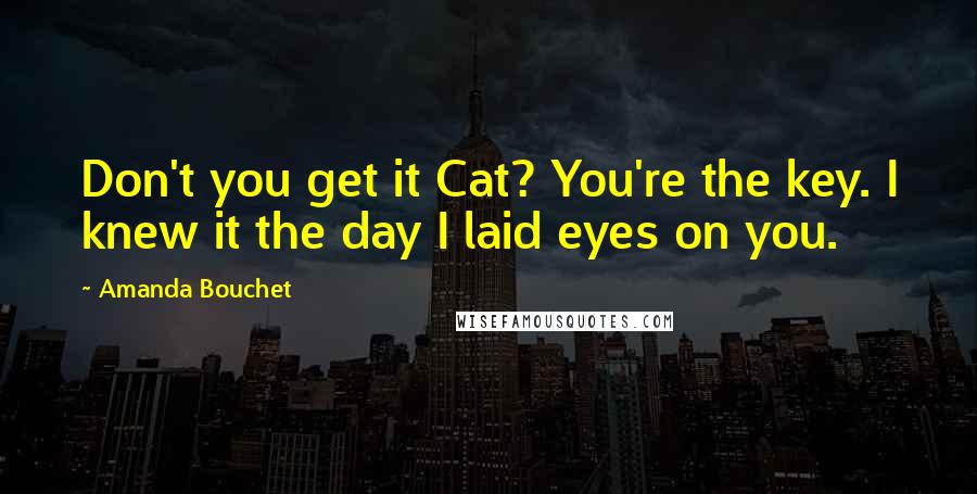 Amanda Bouchet Quotes: Don't you get it Cat? You're the key. I knew it the day I laid eyes on you.