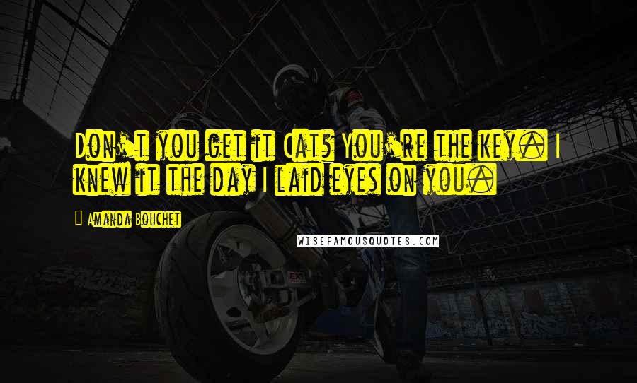 Amanda Bouchet Quotes: Don't you get it Cat? You're the key. I knew it the day I laid eyes on you.