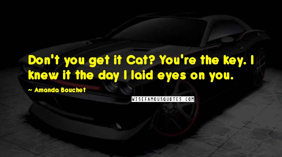 Amanda Bouchet Quotes: Don't you get it Cat? You're the key. I knew it the day I laid eyes on you.