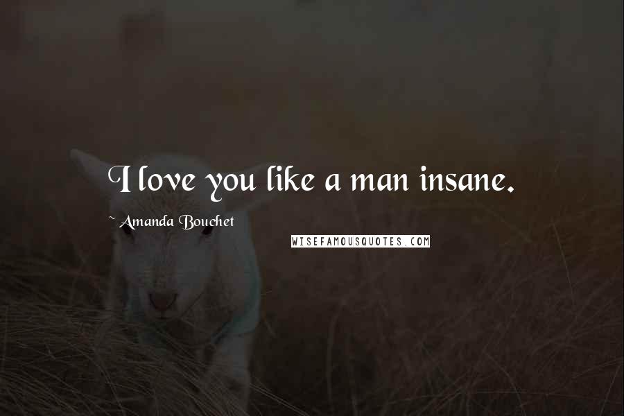 Amanda Bouchet Quotes: I love you like a man insane.