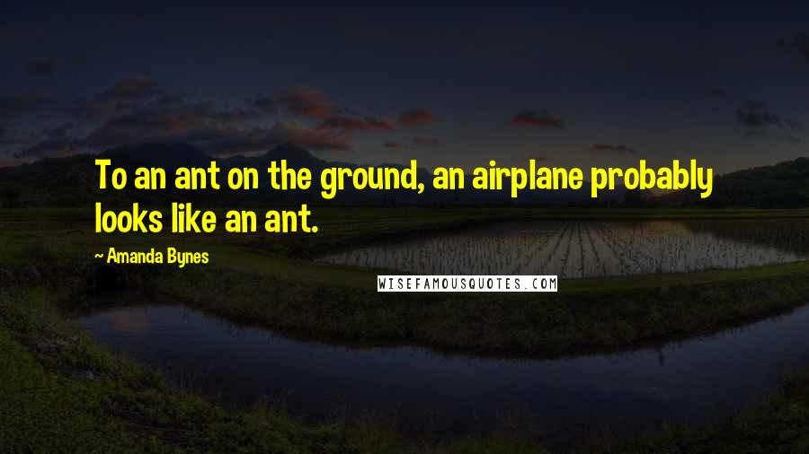 Amanda Bynes Quotes: To an ant on the ground, an airplane probably looks like an ant.