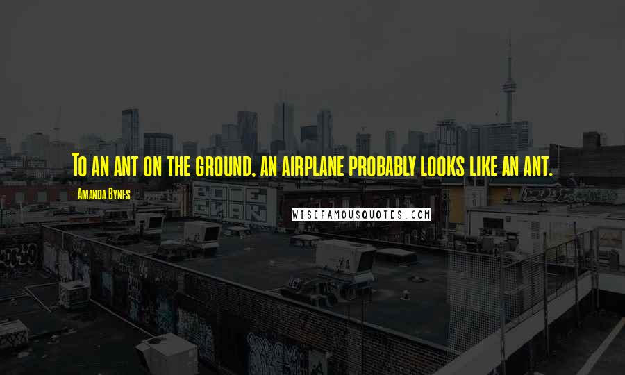 Amanda Bynes Quotes: To an ant on the ground, an airplane probably looks like an ant.