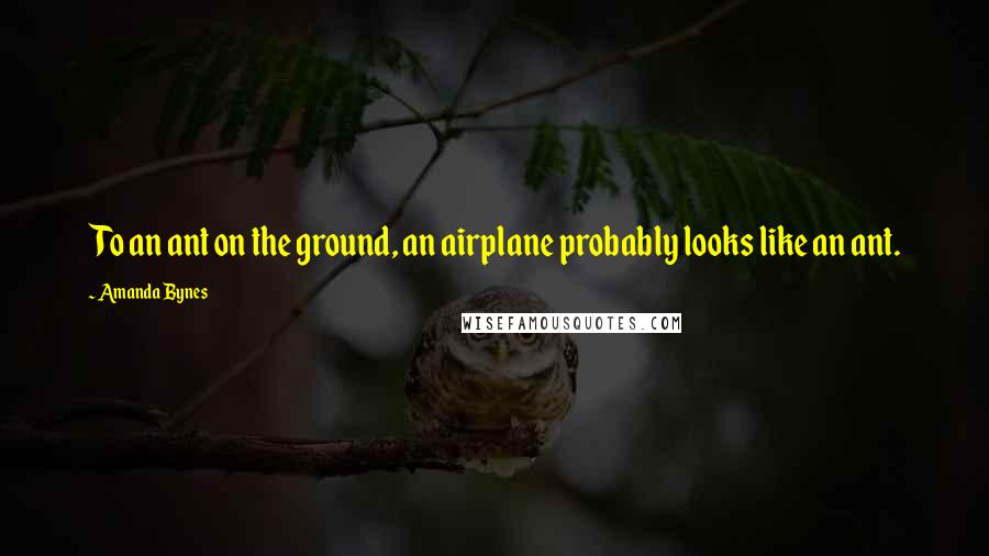 Amanda Bynes Quotes: To an ant on the ground, an airplane probably looks like an ant.