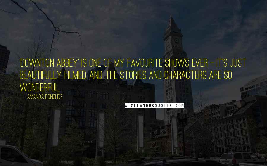 Amanda Donohoe Quotes: 'Downton Abbey' is one of my favourite shows ever - it's just beautifully filmed, and the stories and characters are so wonderful.